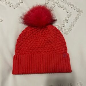 Red Knit Pom-Pom Beanie